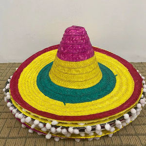 Chapeaux en herbe naturelle brodés à la main, ajustables, rayés, unisexes, pour affaires, décontractés, fêtes, plage, mariages, usage quotidien - Product Image 1