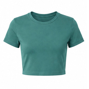 เสื้อครอปท็อปถักนิตติ้งคุณภาพสูงสำหรับผู้หญิง เนื้อผ้านุ่ม ระบายอากาศได้ดี ผ้าฝ้ายพิมพ์ลาย สไตล์สตรีทแวร์สำหรับฤดูร้อน ยืดได้ 4 ทิศทาง รับผลิตแบบ OEM ขายส่ง - Product Image 1