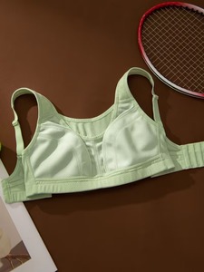 Sujetador deportivo para mujer con tirantes ajustables, panel superior de malla, cierre trasero, soporte completo, ropa deportiva. - Product Image 3
