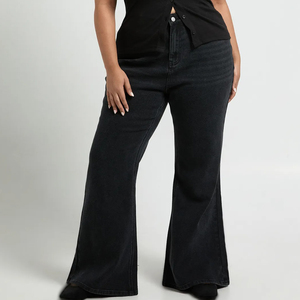 Factory direct breathable denim <b>flare</b> pants lightweight stretch <b>flare</b> jeans supplier bulk export factory - Product Image 2