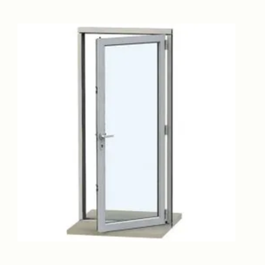 Custom Size grey Aluminum Glass <b>Swing</b> Door Slim <b>Frame</b> Interior/Exterior Door for Hotel Office Villa Projects with Modern Design - Product Image 2