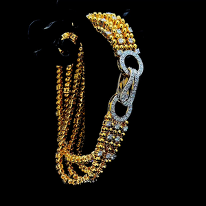 Multi Strand Gold <b>Bead</b> Lab Diamond Interlocking Link <b>Bracelet</b> 925 Sterling Silver 10K 14K 18K Solid Gold Womens Jewelry Supplier - Product Image 4