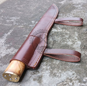 Cuchillo Vikingo Seax de Acero al Carbono Forjado a Mano, Hoja de 11 Pulgadas, Ambidiestro, Mango de Madera de Nogal con Empuñadura de Latón, Cuchillo de Caza Multiusos - Product Image 5