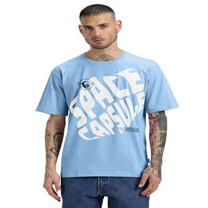 Camiseta de algodón 100% con cuello redondo para hombre, estampado personalizable en camisetas en blanco, tela de punto con patrón sólido - Product Image 1