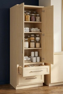 Private Label Melamine Oven Tall Cabinet 33x90x27 Inch Blond Oak Appliance <b>Tower</b> OEM Vietnam Manufacturer - Product Image 3