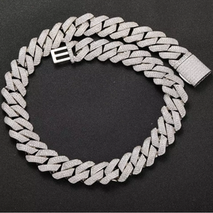 Premium 925 Sterling Silver <b>Iced</b> <b>Out</b> VVS Moissanite Cuban Link <b>Chain</b> GRA Certified Men Women Hip Hop Jewelry Factory - Product Image 1