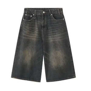 Men's Vintage Embroidered Distress Ripped Denim Short <b>Pants</b> Casual Outdoor Fashion Summer Wear - Product Image 1
