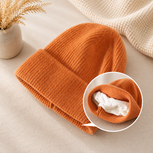 Winter <b>Wool</b> Knitted <b>Beanie</b> With Custom Soft Warm Fur Knit Plain <b>Beanies</b> for Women - Product Image 3