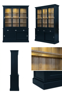 Large Wagon Cabinet Professional-Grade Oak Wood Veneer Modern Durable Eco-Friendly Showcase Triple Sliding Doors for Boutique - Product Image 6