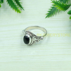 Natural Black Onyx 925 Sterling <b>Silver</b> Handmade <b>Ring</b> Vintage Boho <b>Statement</b> <b>Ring</b> Gemstone <b>Ring</b> for Women Wholesale Jewelry Her - Product Image 6