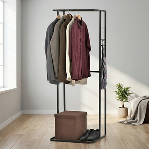 Perchero de Acero para Ropa, Mueble para Dormitorio o Sala de Estar, Duradero, con 3 Ganchos, Recubrimiento en Polvo, Moderno, de Metal, Fabricado en Taiwán - Product Image 1