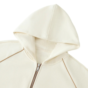 เสื้อฮู้ดดี้และเสื้อสเวตเชิ้ตผู้ชายทรงโอเวอร์ไซส์ผ้าฟลีซหนานุ่มคุณภาพสูง ปักโลโก้แบบกำหนดเอง 3 มิติ แขนยาว แบบเรียบง่าย สไตล์สตรีทแวร์ - Product Image 3