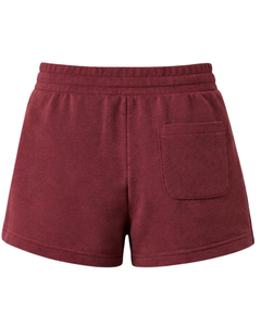 Custom Burgundy Women Sweat Shorts Cotton Fleece Elastic Waist <b>Drawstring</b> Gym Casual Summer Shorts OEM Manufacturer Supplier - Product Image 2