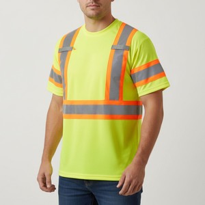 Chemise de sécurité respirante et réfléchissante avec design haute visibilité pour les environnements de travail en extérieur et les projets - Product Image 1
