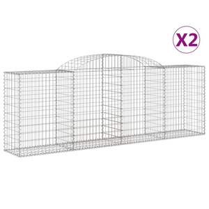 Juego de 2 Cestas de Gabión Grandes de Hierro Galvanizado Plateado, Artículos de Jardinería - Product Image 2