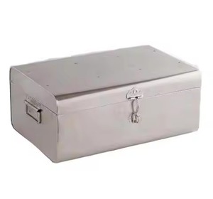 Metal Storage Box Rectangle Lidded Airtight Minimalist Design <b>Table</b> Top Use Medium Capacity ≥10kg Weight Capacity Trunk Box - Product Image 1