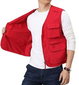 เสื้อกั๊กตกปลาผู้ชายแบบหลายกระเป๋า เสื้อกั๊กอเนกประสงค์กลางแจ้ง เสื้อกั๊กยุทธวิธีพรีเมียมแบบหลายกระเป๋า เสื้อกั๊กตกปลาซาฟารีน้ำหนักเบา - Product Image 2
