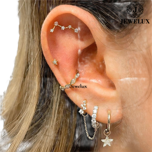 Jewelux Premium Quality VVS Moissanite <b>Stud</b> Earrings 925 Sterling <b>Silver</b> Diamond Earring for Parties and Gifts From India - Product Image 1