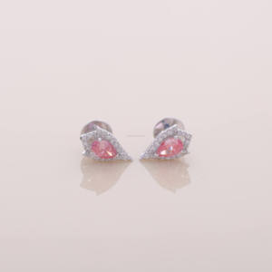 Luxury Pink Sapphire Look <b>Stud</b> Earrings Teardrop Halo Earrings Pink Pear Cut <b>Stud</b> Earrings 925 Sterling <b>Silver</b> - Product Image 4