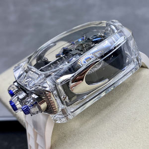 Fully Transparent Blue Tourbillon Watch Men's Mechanical Watch Sapphire Case Rubber Strap Water Resistant Luminous Wristwatch - Product Image 5