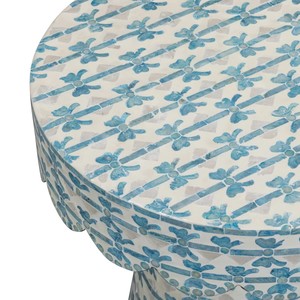 Luxury Blue Ribbon Capiz Shell Side <b>Table</b> for Living Room Customized Color Mother of Pearl <b>Stool</b> Home Furniture made in Vietnam - Product Image 2