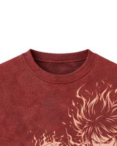 Camiseta Personalizada con Gráfico de Anime Rojo para Hombre, Algodón, Estilo Urbano, Estampada, Informal, Verano, Logotipo Personalizado, Fabricante OEM, Proveedor - Product Image 5