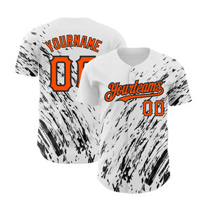 Camiseta de Béisbol Personalizada a Rayas Rojas y Negras Unisex para Adultos Transpirable de Poliéster de Manga Corta con Botones en la Parte Delantera con Estampado Sublimado - Product Image 2