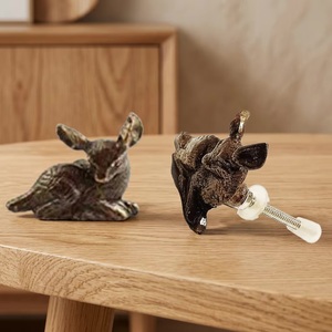 Modern Cast <b>Iron</b> Baby Deer Cabinet Knob Novelty Shape Easy Installation for Dresser Wardrobe Kitchen Bedroom Use - Product Image 2
