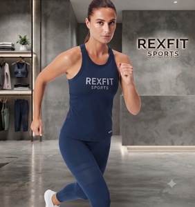 REXFITSPORTS 2026 เสื้อกล้ามผู้หญิงแบบสลิมฟิต ไม่มีแขน สำหรับออกกำลังกาย โยคะ ผลิตโดยผู้ผลิตเสื้อผ้ากีฬาแบบรับผลิตแบรนด์ส่วนตัว พร้อมบริการสกรีนโลโก้ - Product Image 3