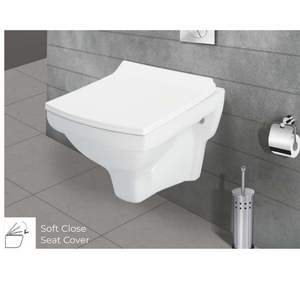 Inodoro suspendido de pared con forma creta, elegante y moderno, de cerámica, 500x350x350mm, para uso comercial en baños. - Product Image 1