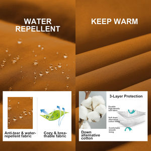 Gilet matelassé en toile pour homme grande taille à col montant, imperméable, respirant, anti-UV, chauffant, pour l'hiver - Product Image 4