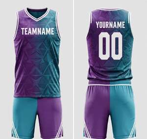Maillot de basket-ball personnalisable en gros, 100 % polyester, en maille imprimée avec logo d'équipe, uniforme de basket-ball pour hommes 2026 - Product Image 6