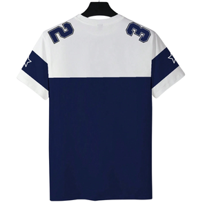 Mens Blue White Sublimation Sports T-<b>Shirt</b> Short Sleeve Breathable Quick Dry <b>100</b>% <b>Polyester</b> Athletic Fitness Running Casual XL - Product Image 2