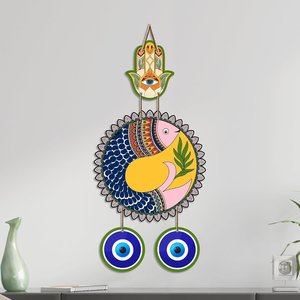 <b>Yin</b> <b>Yang</b> Fish Evil Eye Wall Hanging Nazar Protection Feng Shui Home Decor <b>Art</b> - Product Image 2