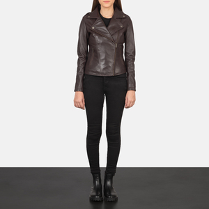 Chaqueta de Cuero: Chaqueta de Mujer de Piel de Oveja con Cuello en V, Resistente al Viento e Impermeable, Gruesa, para Otoño/Invierno/Primavera, de Alta Calidad, para Motocicleta - Product Image 1