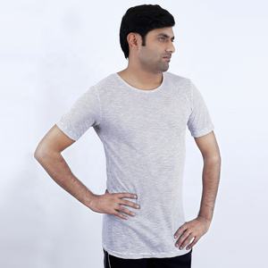 Camiseta de media manga de alta calidad para hombre tela de punto de verano transpirable con cuello redondo estampado personalizado con logotipo bordado - Product Image 4