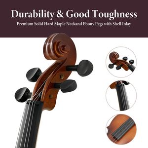 Set Violino Professionale 4/4 per Studenti, Durevole e Leggero, con Suono Ricco e Stabile, Finitura Liscia, Accessori Completi - Product Image 3