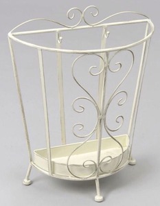 Porte-parapluie moderne en métal avec motif géométrique, finition laiton antique, décoration d'intérieur autoportante - Product Image 3
