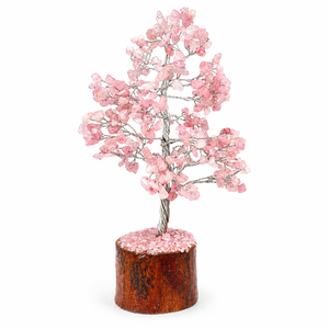 Authentic Rose Quartz Tree 300 Chips Handmade Natural Crystal Bonsai Tree <b>Healing</b> Feng Shui Love Energy Home Decor Gift - Product Image 1