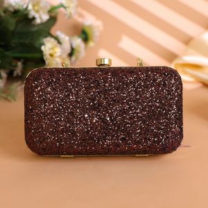 Beautiful Trendy <b>Glittering</b> Chocolate Clutch Purse for Women Evening Clutch <b>Bag</b> with Detachable Chain Strap for women Hand <b>Bags</b> - Product Image 1