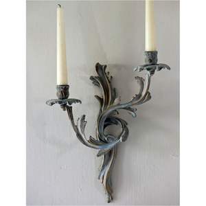 Applique murale vintage en fer forgé, porte-bougie en métal, candélabre antique Fleur de Lys, décoration intérieure, fournisseur pour mariages et événements - Product Image 2