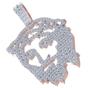 Colgantes y Dijes de Plata S925 con Certificación IGI, Estilo Hip Hop, Dije Personalizado con Rostro de Jesús y Diamantes, Joyería de Diamantes de Corte Brillante de Lujo - Product Image 1
