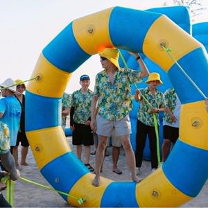 Parque Acuático Inflable con Obstáculos, Lona de PVC Impermeable, Barrera de Anillos, Bomba de Aire Eléctrica para Piscinas Comerciales y Resorts - Product Image 6