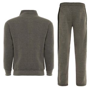 Survêtement gris pour homme 2026, ensemble décontracté à manches longues de couleur unie avec sweat-shirt zippé et pantalon de jogging à poches latérales, en promotion - Product Image 3