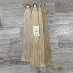 Vente en gros Cheveux Humains Naturels Raides Kératine Bond Cheveux Vierges Blonde Platine Nano pointes Extensions - Product Image 3