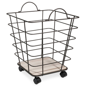 Unique Rose <b>Gold</b> Metal Wire Laundry <b>Basket</b> Modern Iron <b>Storage</b> With Handles For Bathroom & Bedroom Style Clothes Organizer - Product Image 3