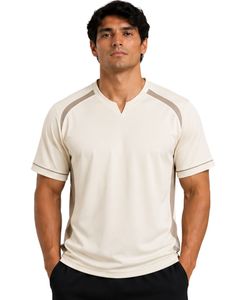 <b>White</b> Beige Men Performance T Shirt Short Sleeve Sports Jersey Quick Dry Breathable Athletic Gym Training Workout Custom <b>Tee</b> Top - Product Image 1