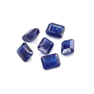 Saphirs bleus naturels de Bangkok, taille octogonale calibrée 5x7mm, pierres précieuses en saphir bleu naturel facetté pour la création de bijoux - Product Image 1