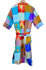 กิโมโนผ้าไหมสั้นวินเทจสำหรับผู้หญิงเสื้อคลุมเพื่อนเจ้าสาวผ้าชีฟองเย็บปะต่อกันมาใหม่ - Product Image 6