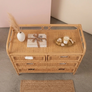 Commode en rotin naturel tressé, meuble de rangement, buffet, console, style bohème, pour la maison, chambre moderne - Product Image 3